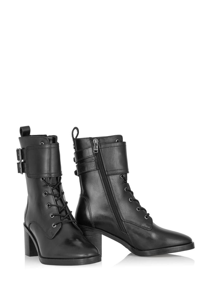 Women's black leather boots BUTYD-1028-99(Z23)