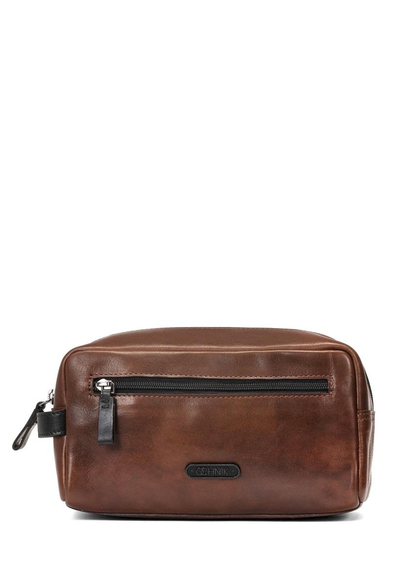 Leather brown men's cosmetic bag TORMS-0106C-79(W25)-08