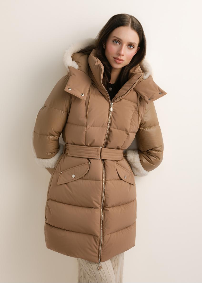 Beige women's winter jacket KURDT-0697-1B(Z26)
