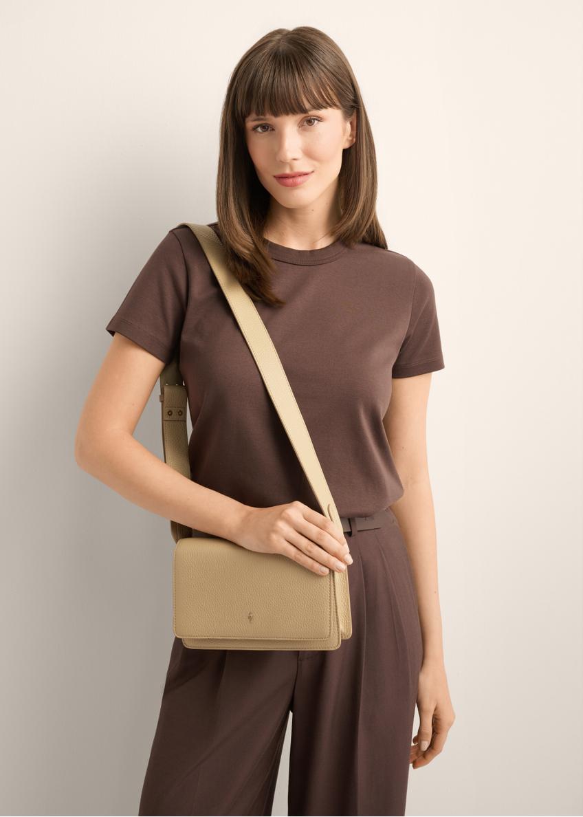 Beige elegant leather women's handbag TORES-1356-1B(Z26)