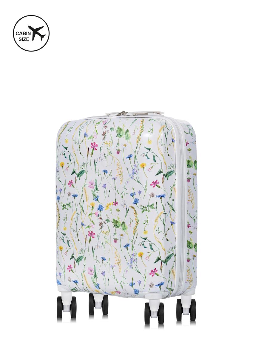Small suitcase with print on wheels WALAB-0075-15-19(W25)