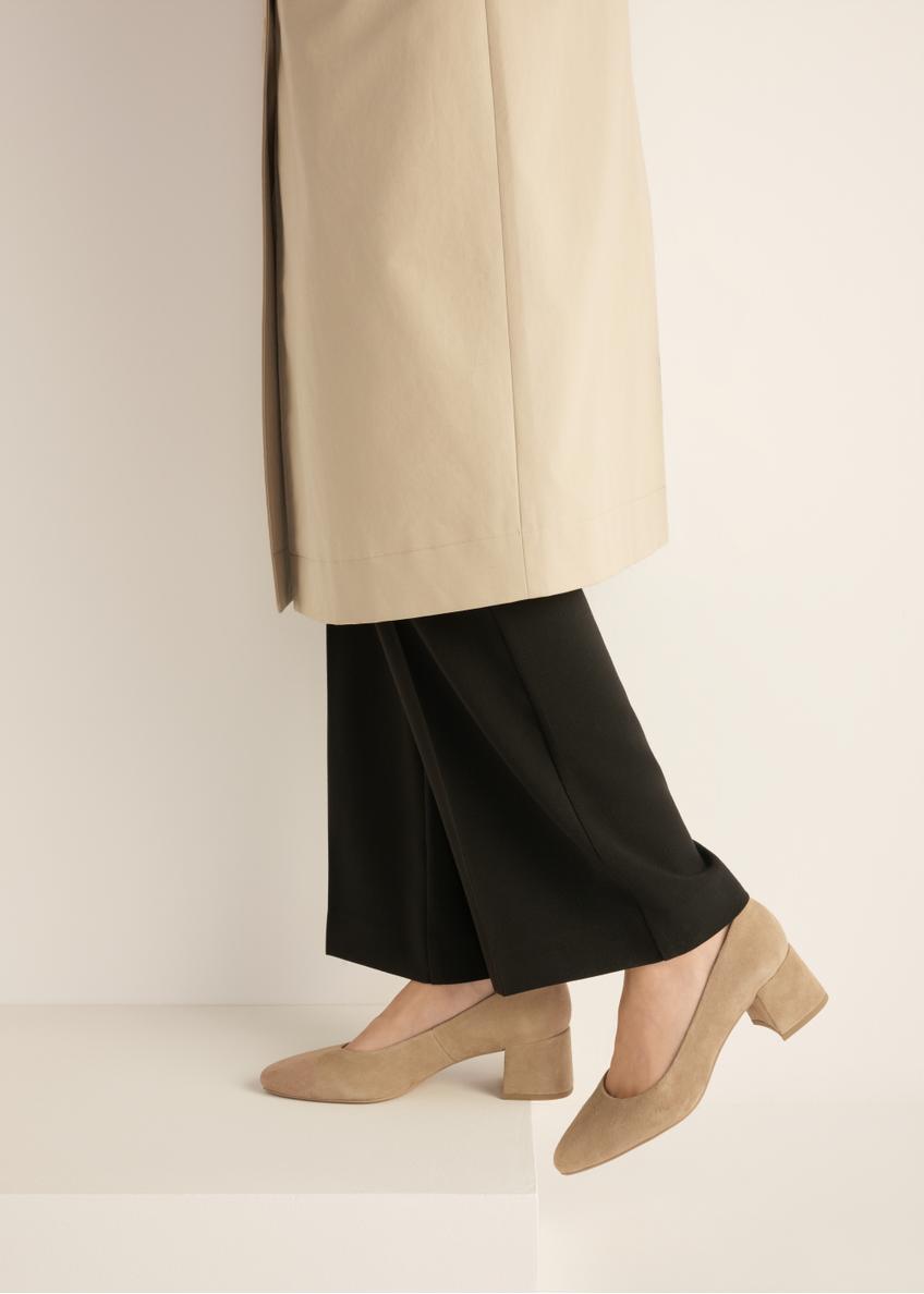 Women's suede pumps in cool beige color BUTYD-1306-1K(Z26)