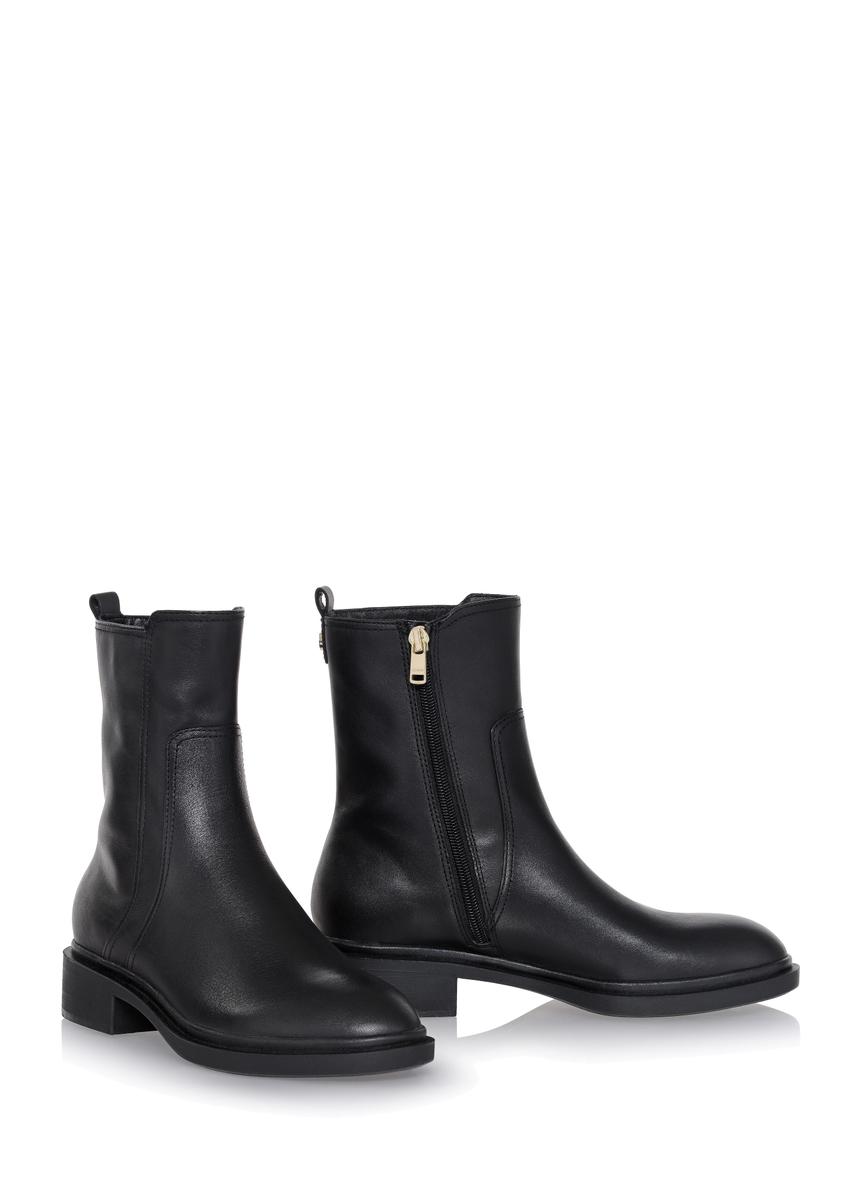 Women's black leather boots BUTYD-1033-99(Z24)