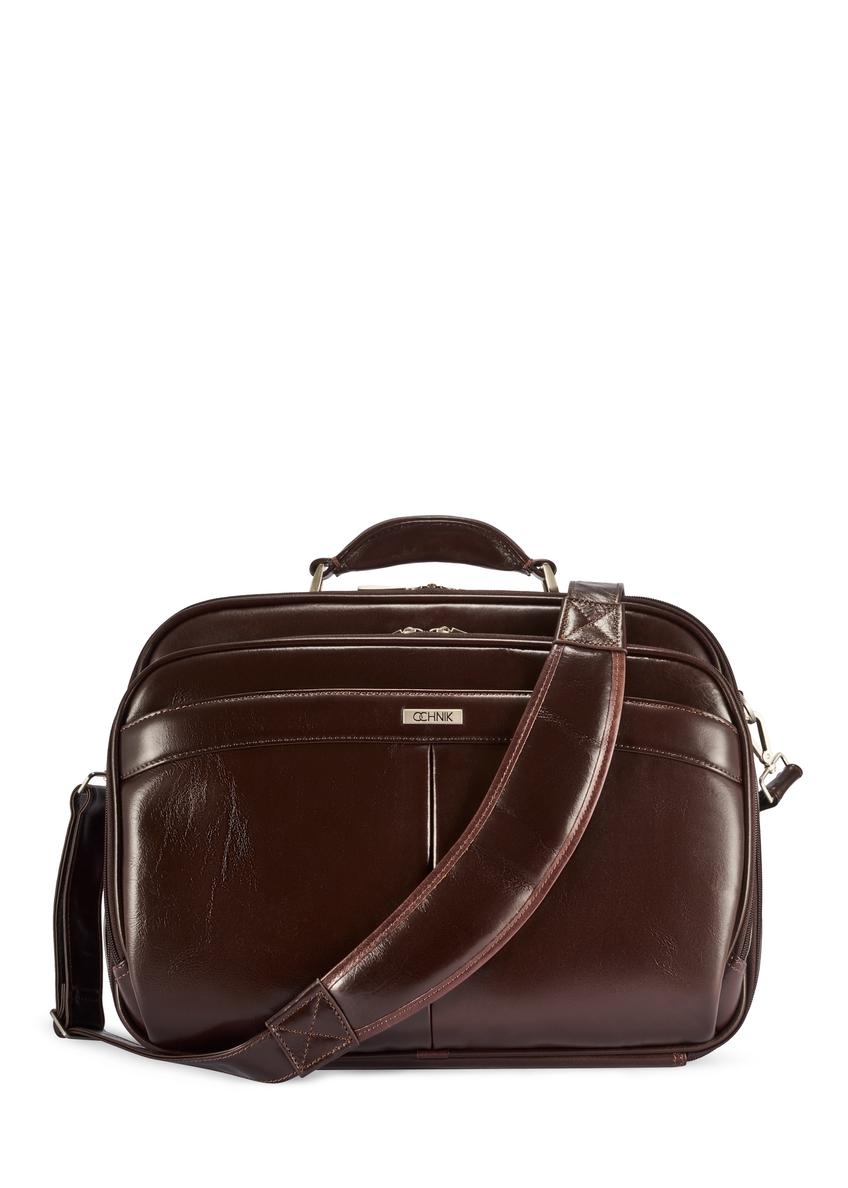 Brown leather men's laptop bag TORMS-0482-89(Z25)