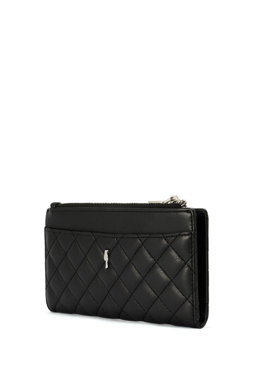 Black quilted women's wallet POREC-0424-99(Z25)