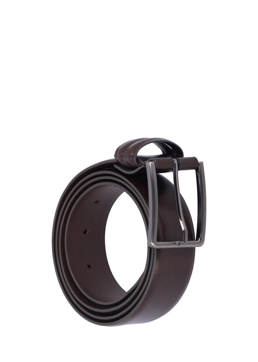 Men's brown leather belt PASMS-0284-1I(Z26)