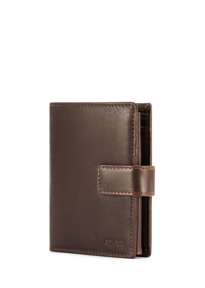Medium brown men's wallet made of genuine leather PORMS-0670-89(Z25)