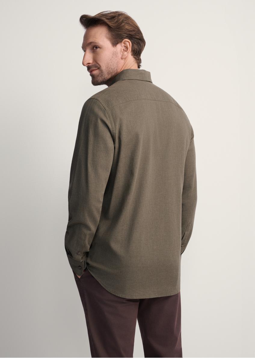 Men's khaki shirt KOSMT-0299A-55(Z25)