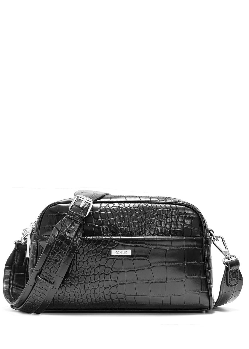 Black compact women's handbag TOREC-1069-99(Z25), front product view on white background.