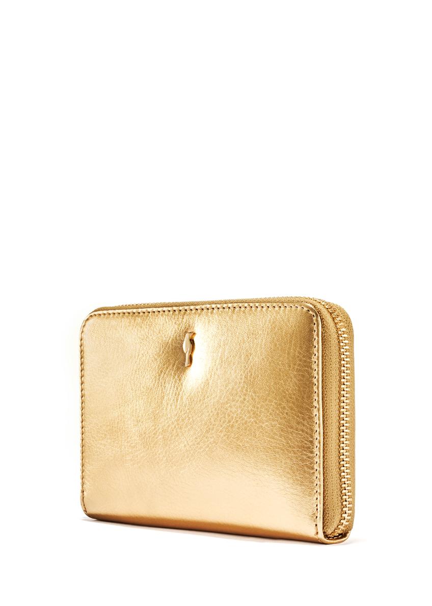 Medium women's leather wallet in gold color PORES-0961-28(W25)