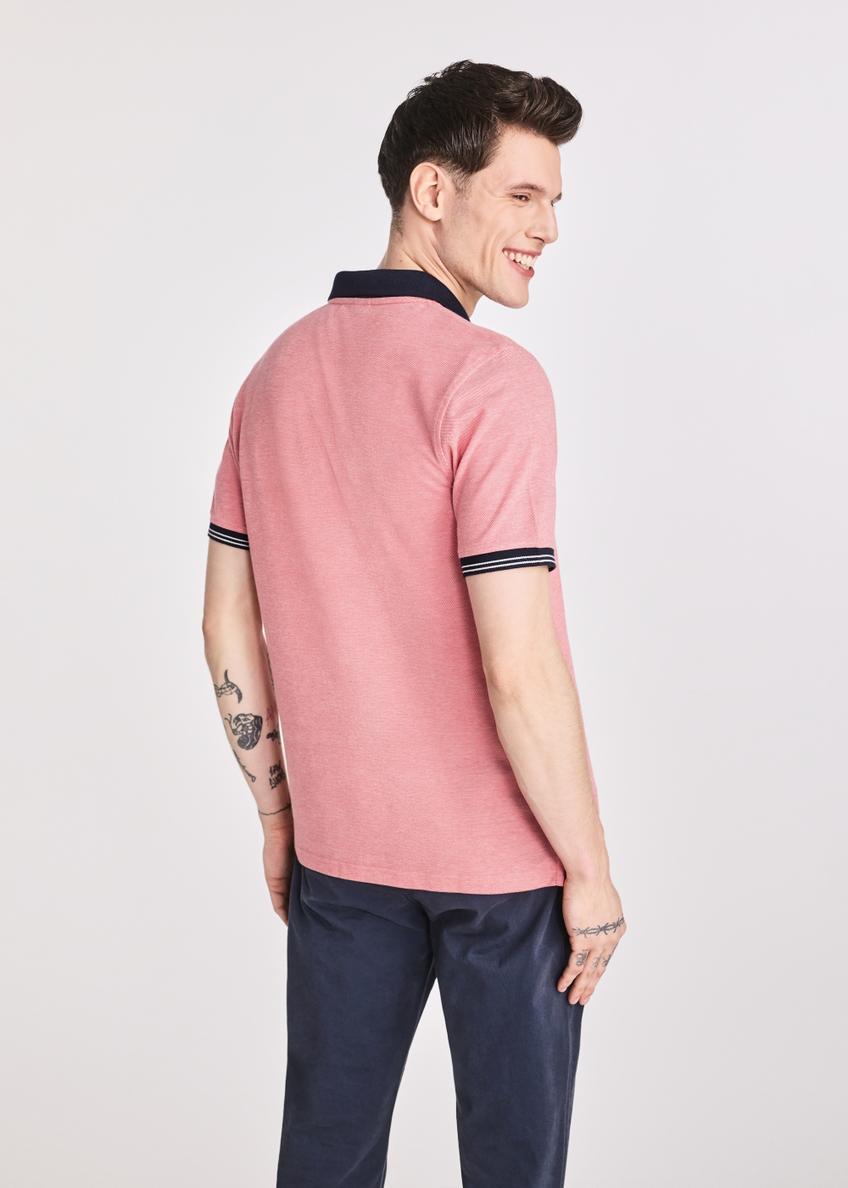 Coral polo shirt with contrasting accents POLMT-0068-18(W25)