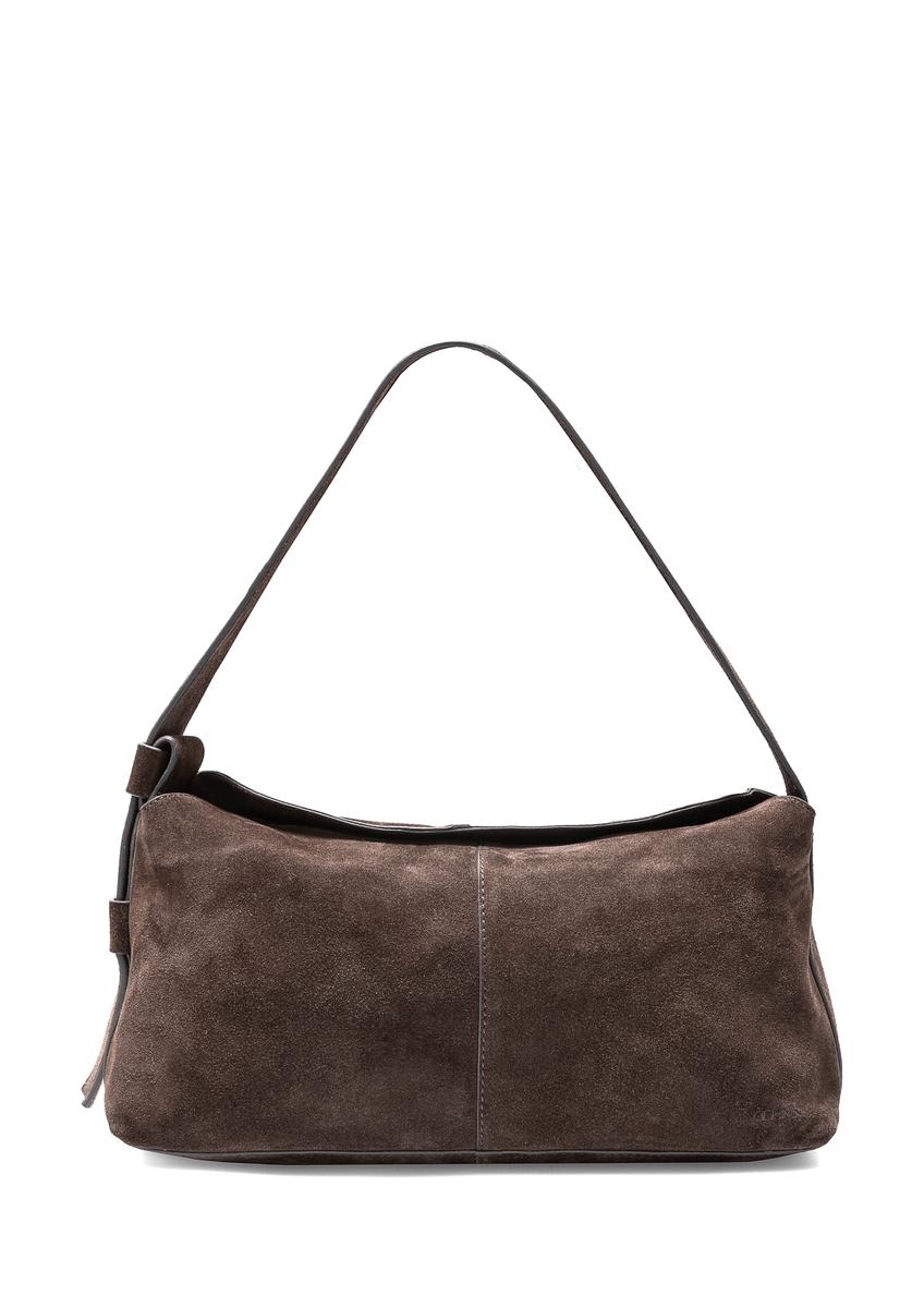 Dark brown suede handbag TORES-1186-89(Z25)