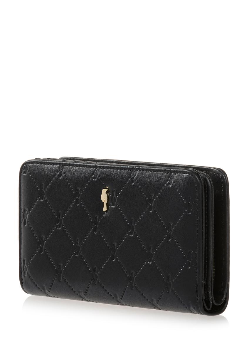 Black women's wallet with monogram POREC-0348-99(Z24)