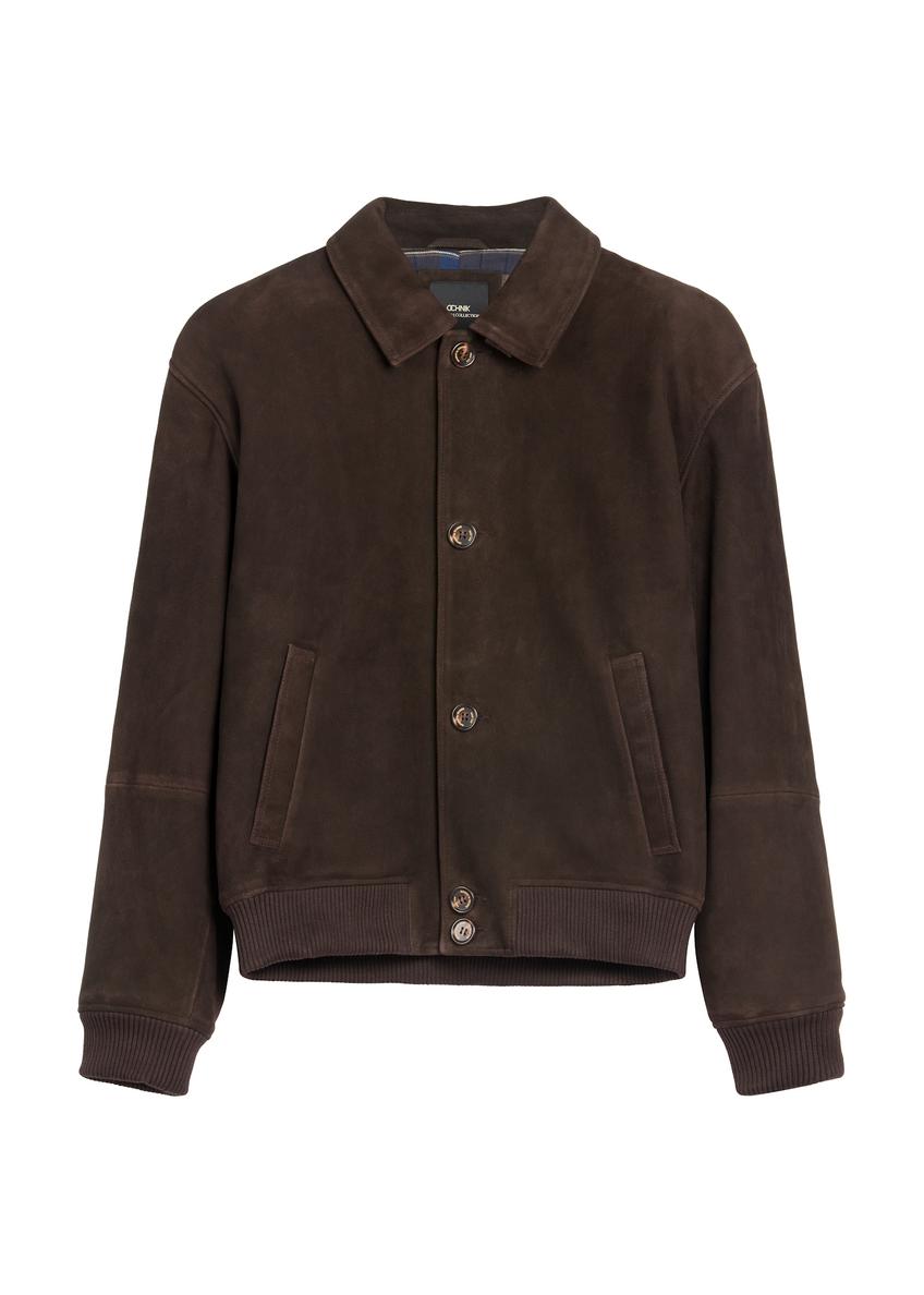Brown suede men's jacket KURMS-0413-1I(Z26)