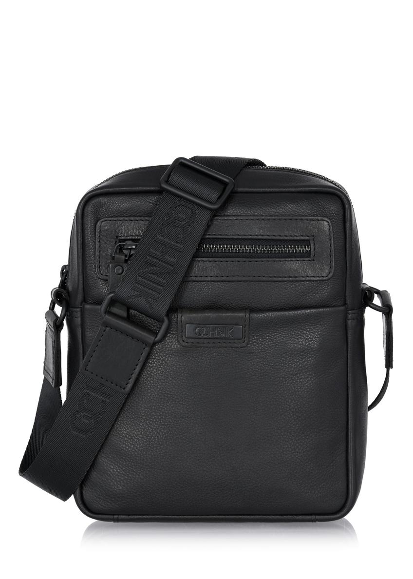 Black large leather men's postbag TORMS-0418-99(W24)-07