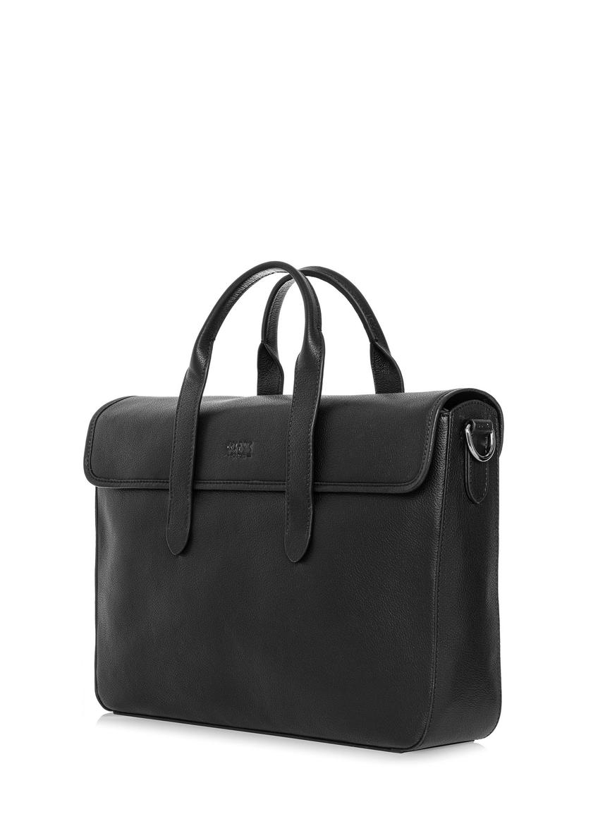 Black men's leather briefcase TORMS-0447-99(W25)