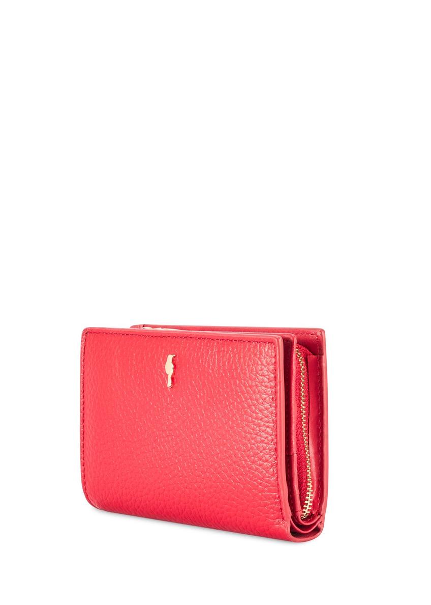 Red Medium Leather Wallet with RFID Protection PORES-0806RFID-42(Z25)