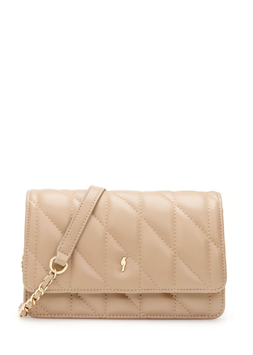 Small quilted women's handbag in beige color TOREC-1150-1D(W26)