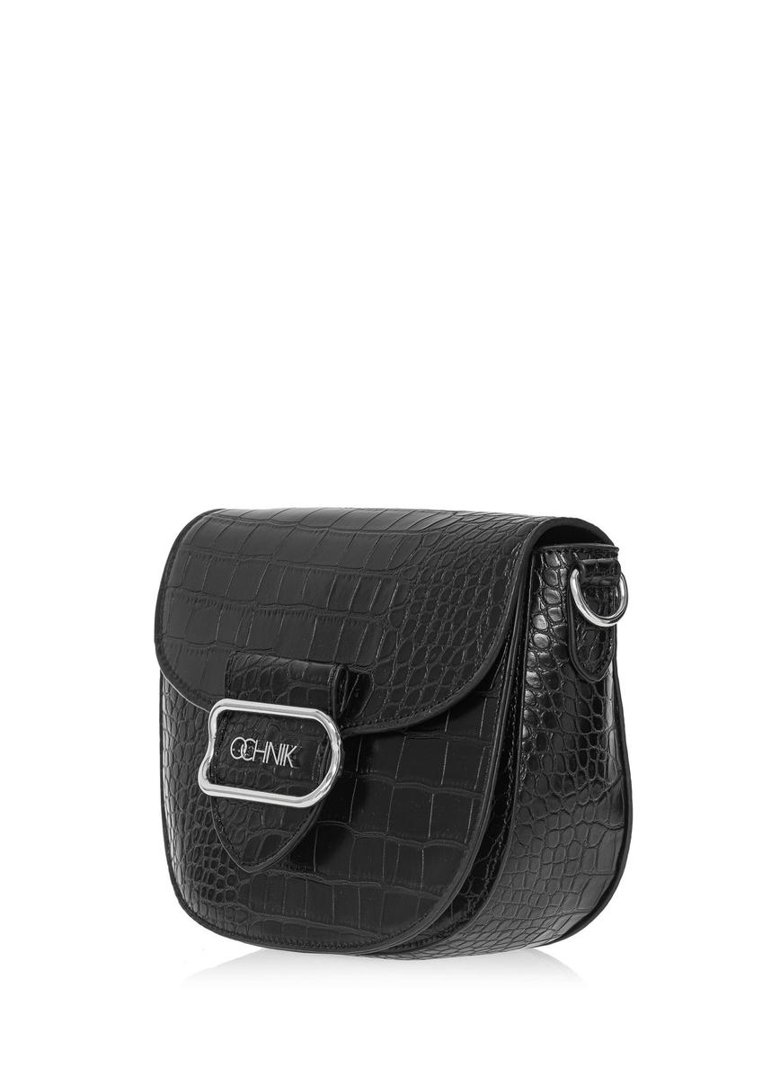 Black women's messenger bag with embossing TOREC-0880A-97(W25)