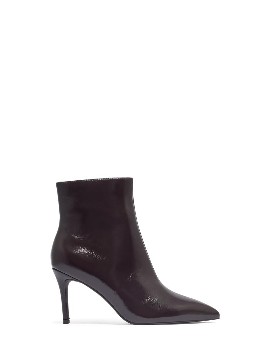 Dark brown leather high heel ankle boots BUTYD-1122-1I(Z26)