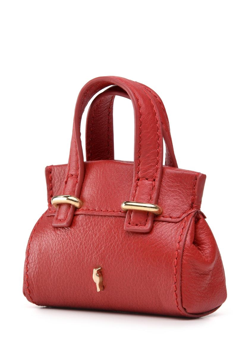 Red leather bag-shaped keychain BRELOK-0214-42(Z25)