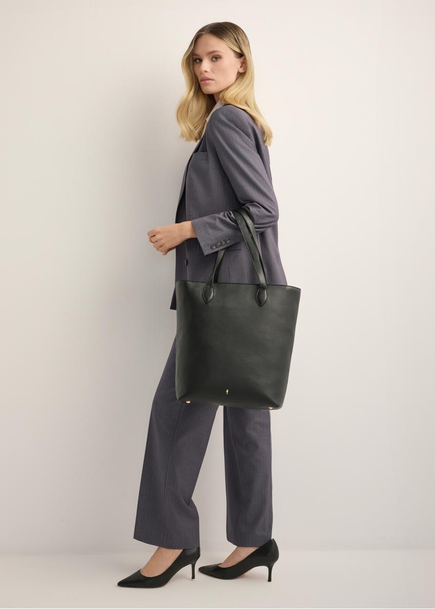 Black leather shopper bag TORES-1312-99(Z26)