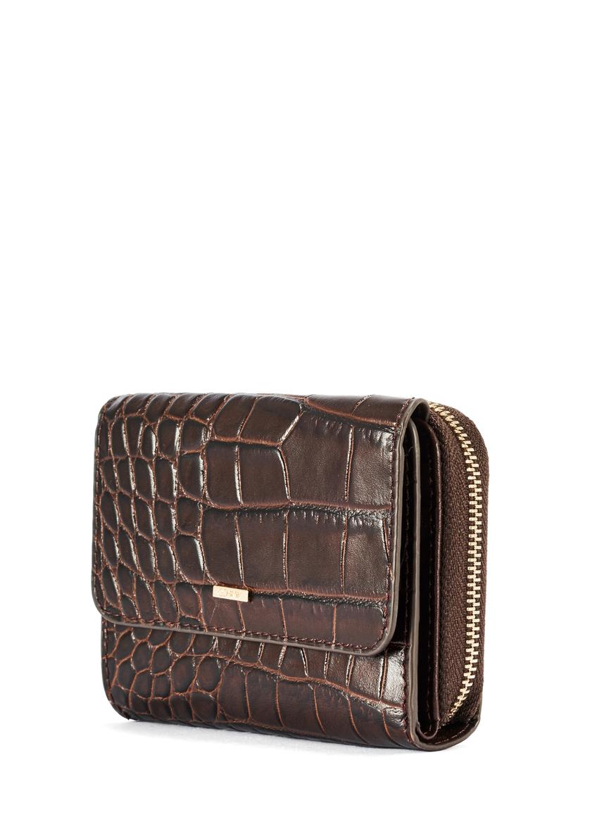 Brown women's croco wallet PORES-0953-89(W25)