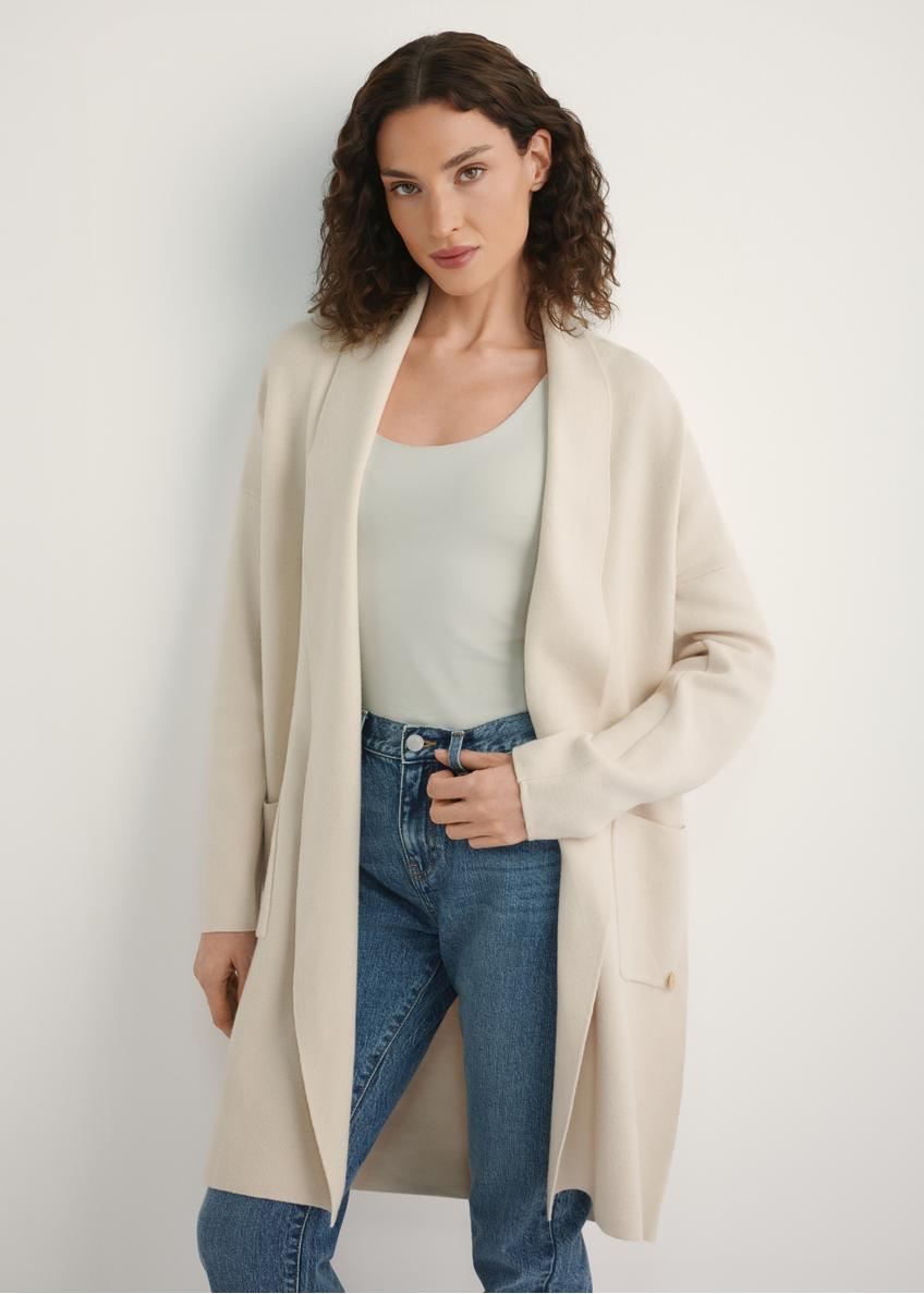 Beige women's cardigan KARDT-0041-1A(W26)