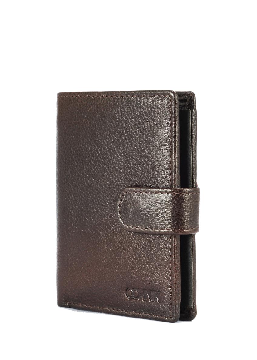 Brown leather small men's wallet PORMS-0653-89(W25)