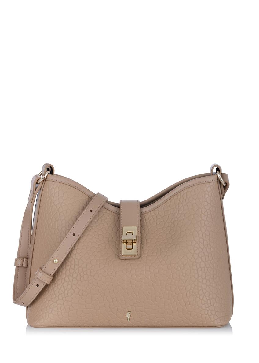 Beige imitation leather handbag for women TOREC-0883-81(W24)-08