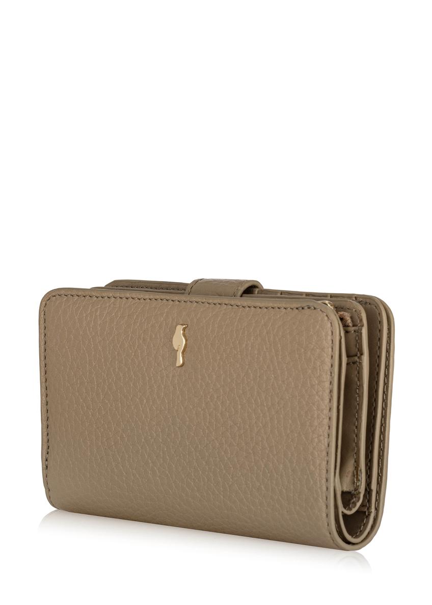 Women's beige leather wallet PORES-0896-80(W24)