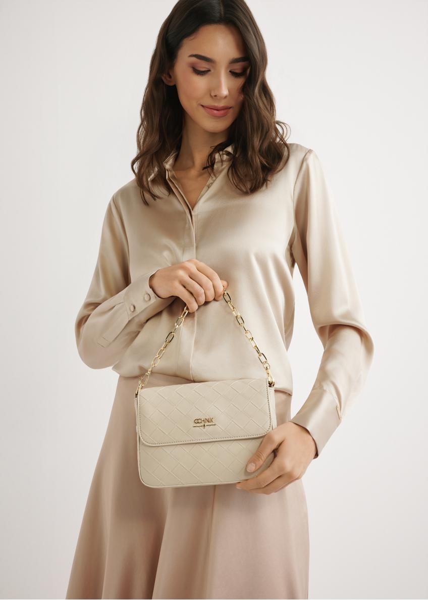 Cream woven women's handbag TOREC-0767-0P(W26)