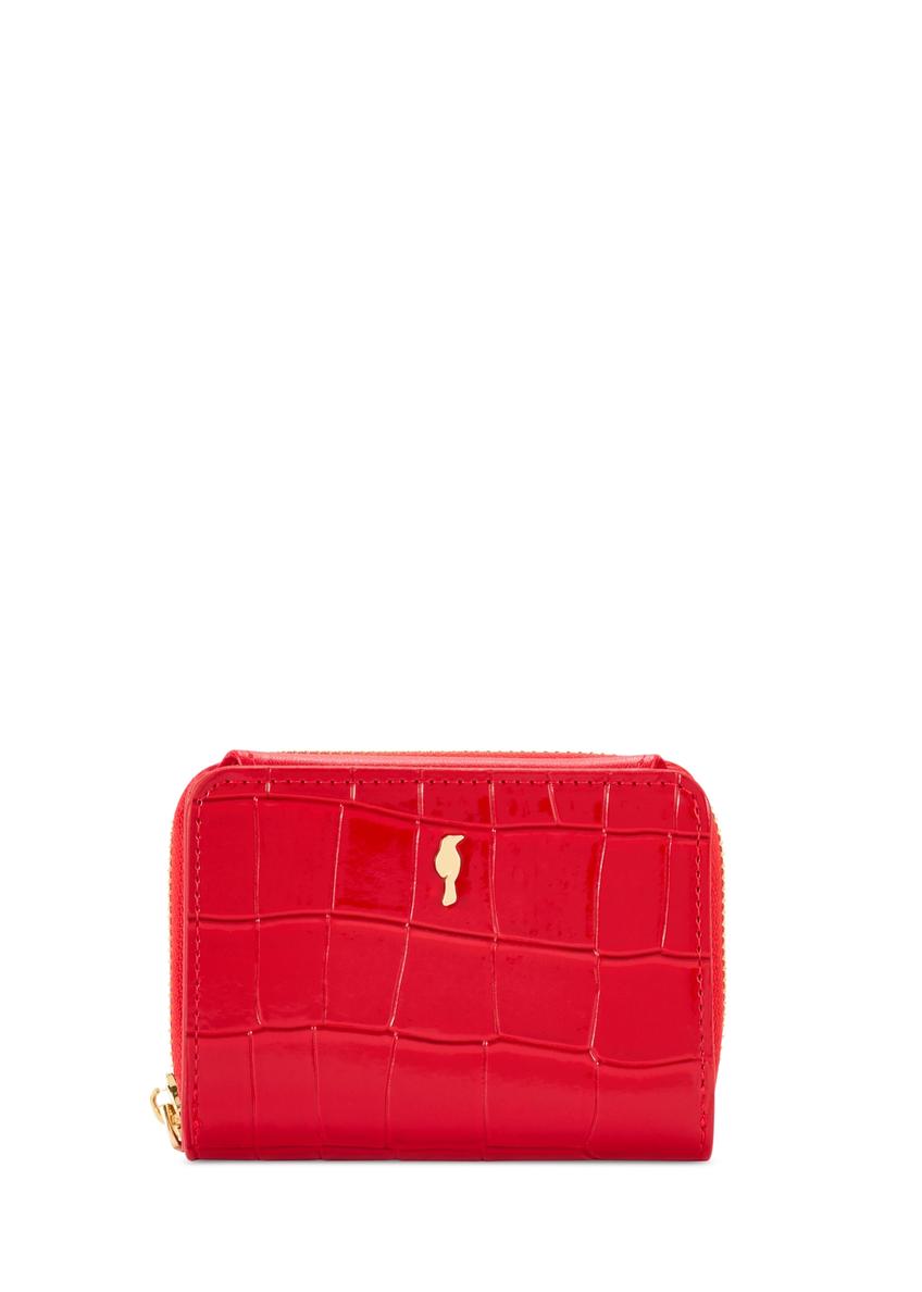 Small red croco women's wallet POREC-0352A-42(Z25)