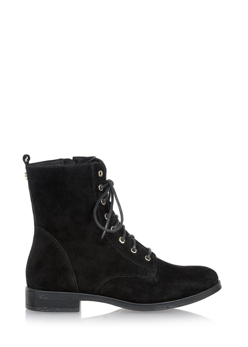 Women's suede black leather boots BUTYD-1008-98(Z24)-06