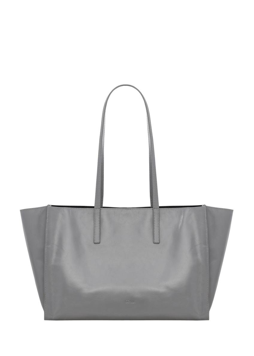 Graphite leather women's handbag TORES-1435-9D(Z26) - front product view, on a white background.