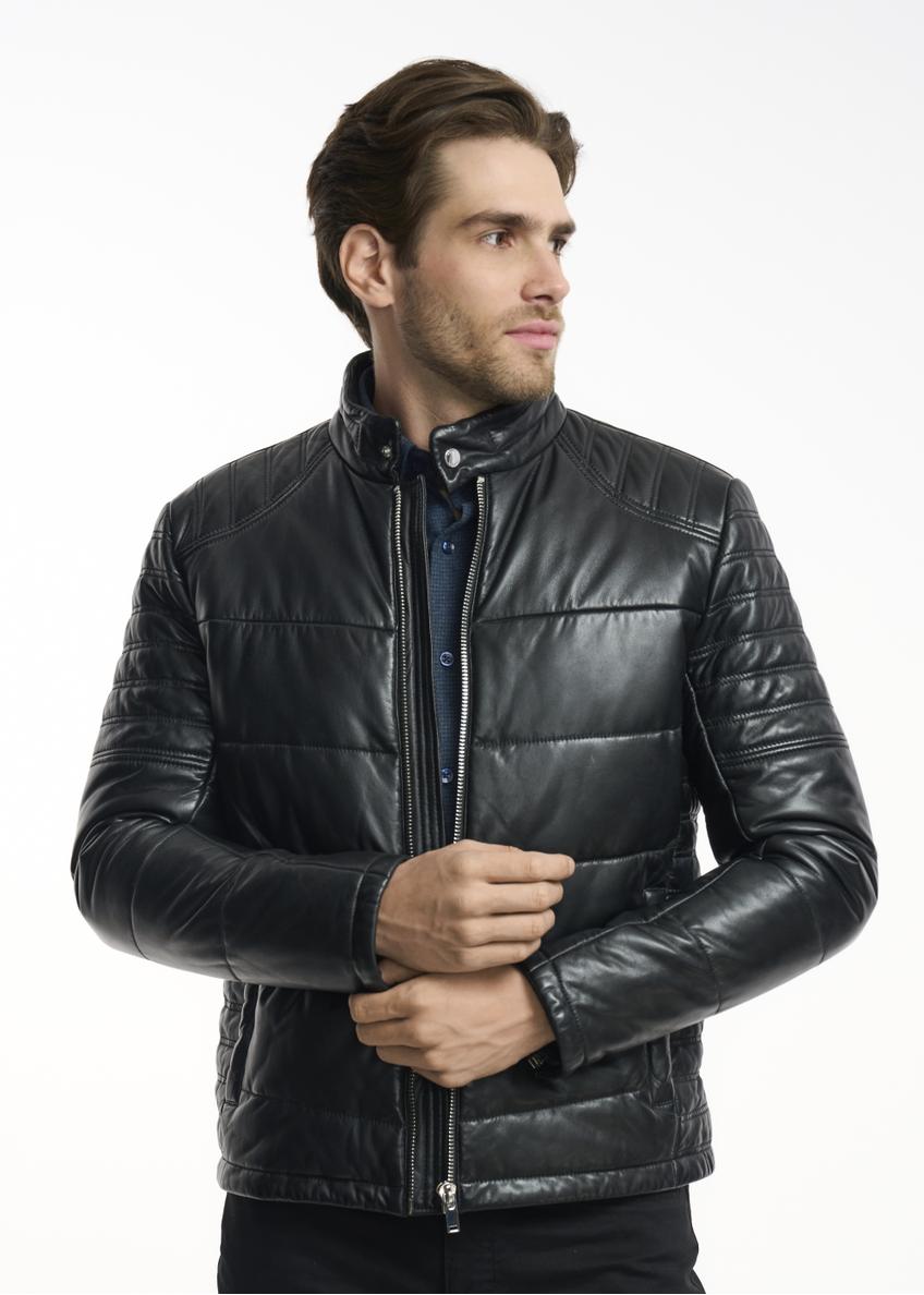 Men's insulated leather jacket KURMS-0271-5506(Z22)-01