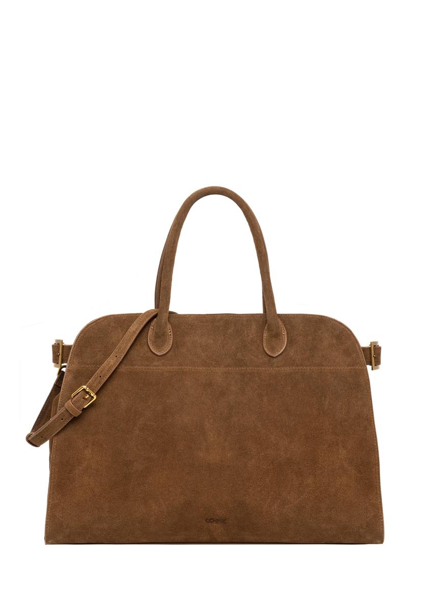 Cognac leather women's shopper bag TORES-1412-1F(Z26)