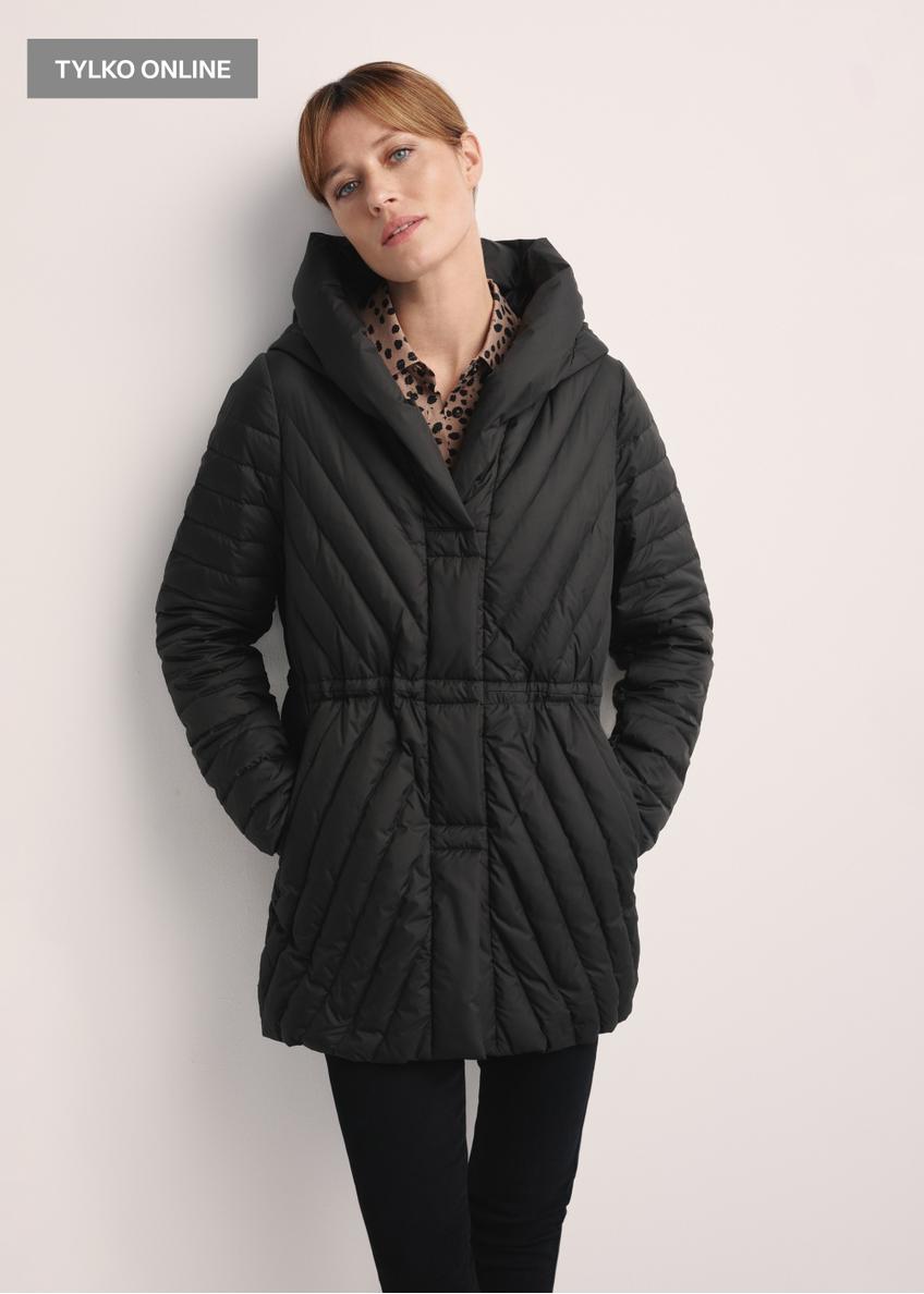 Black women's quilted jacket KURDT-0524-99(Z25)