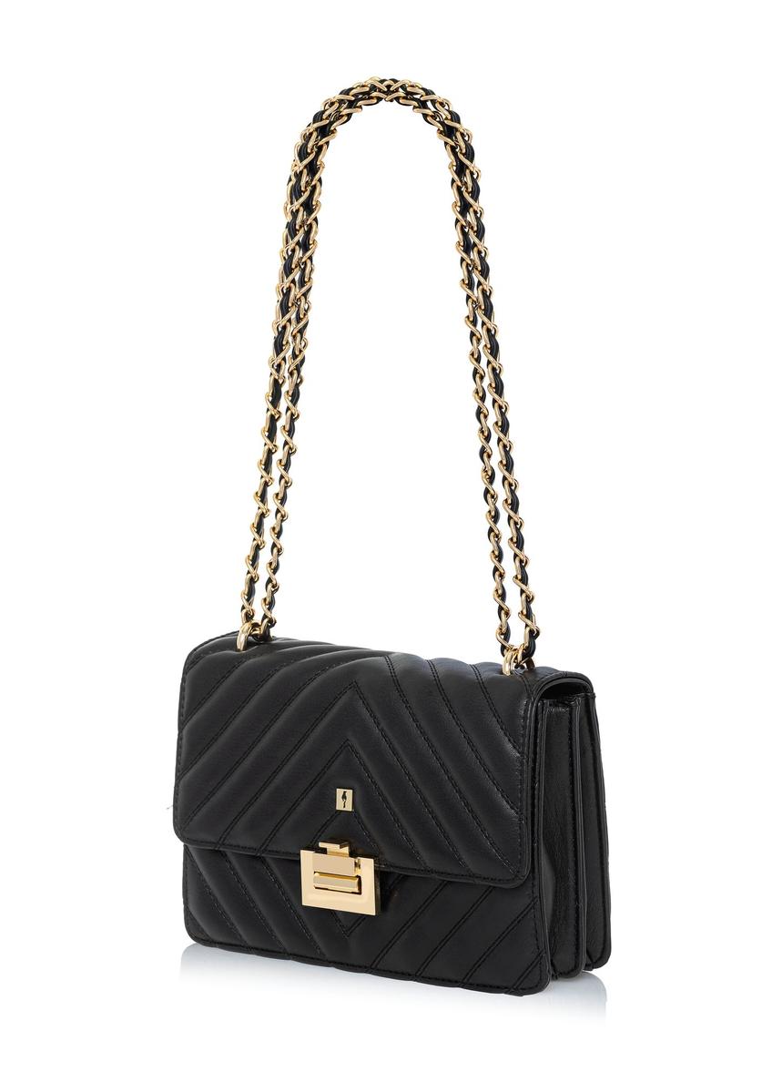 Black quilted women's handbag TOREC-0528C-99(W25)