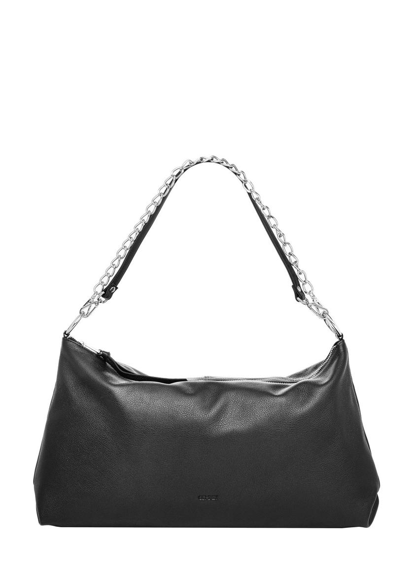 Black leather women's handbag TORES-1320-99(Z26) - front product view, on white background.