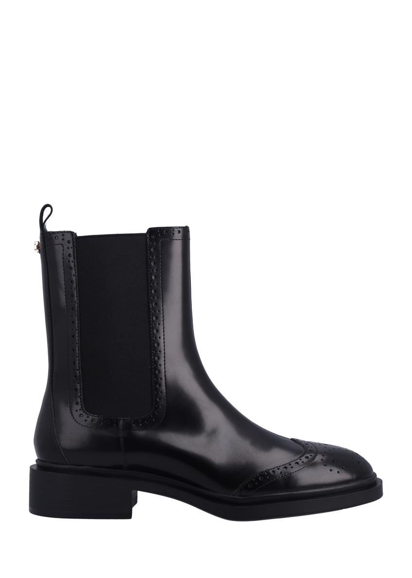 Women's black leather Chelsea boots BUTYD-1301-9F(Z26), side view of the product on a white background.