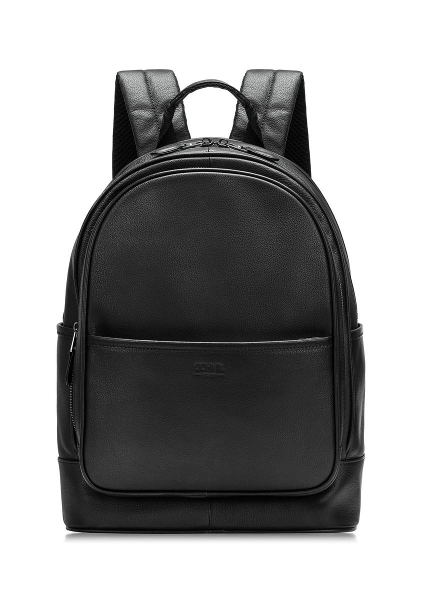 Black leather men's backpack PLCMS-0017R-99(W25)