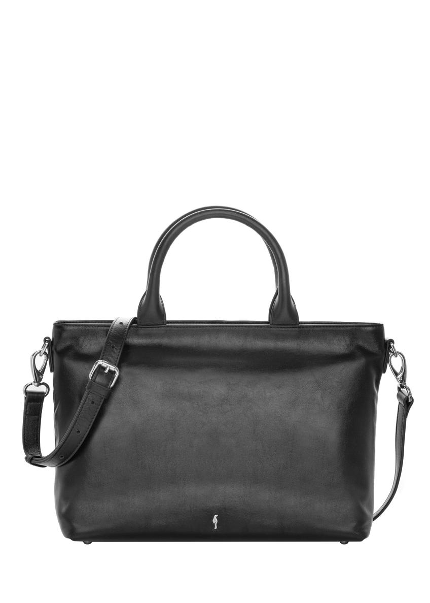 Black large leather women's handbag TORES-1158-99(Z25)