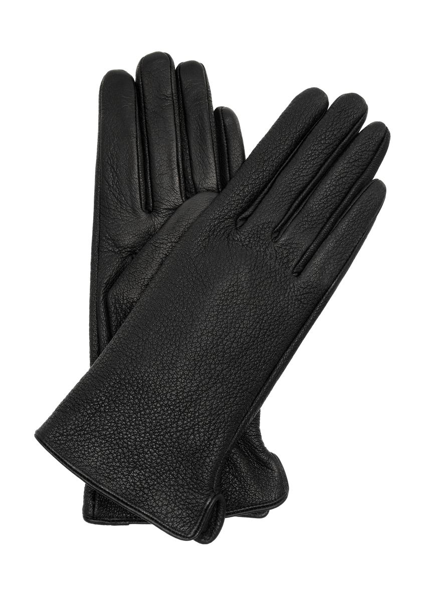 Women's classic leather gloves REKDS-0083-99(Z23)-01