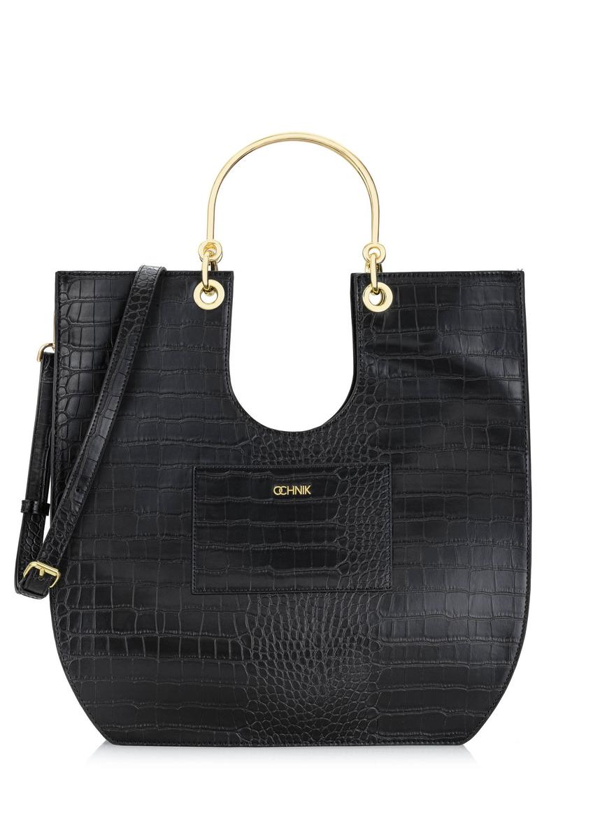 Black women's croco handbag TOREC-0728-97(Z24)-09