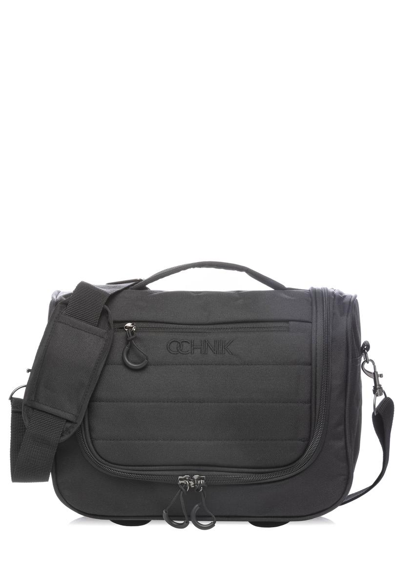 Black large cosmetic bag WALNY-0045-99-14(W26), front product view on white background.