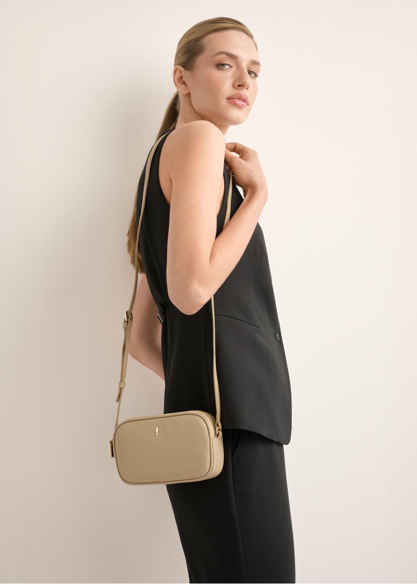 Small beige leather handbag TORES-1152-1B(Z26)