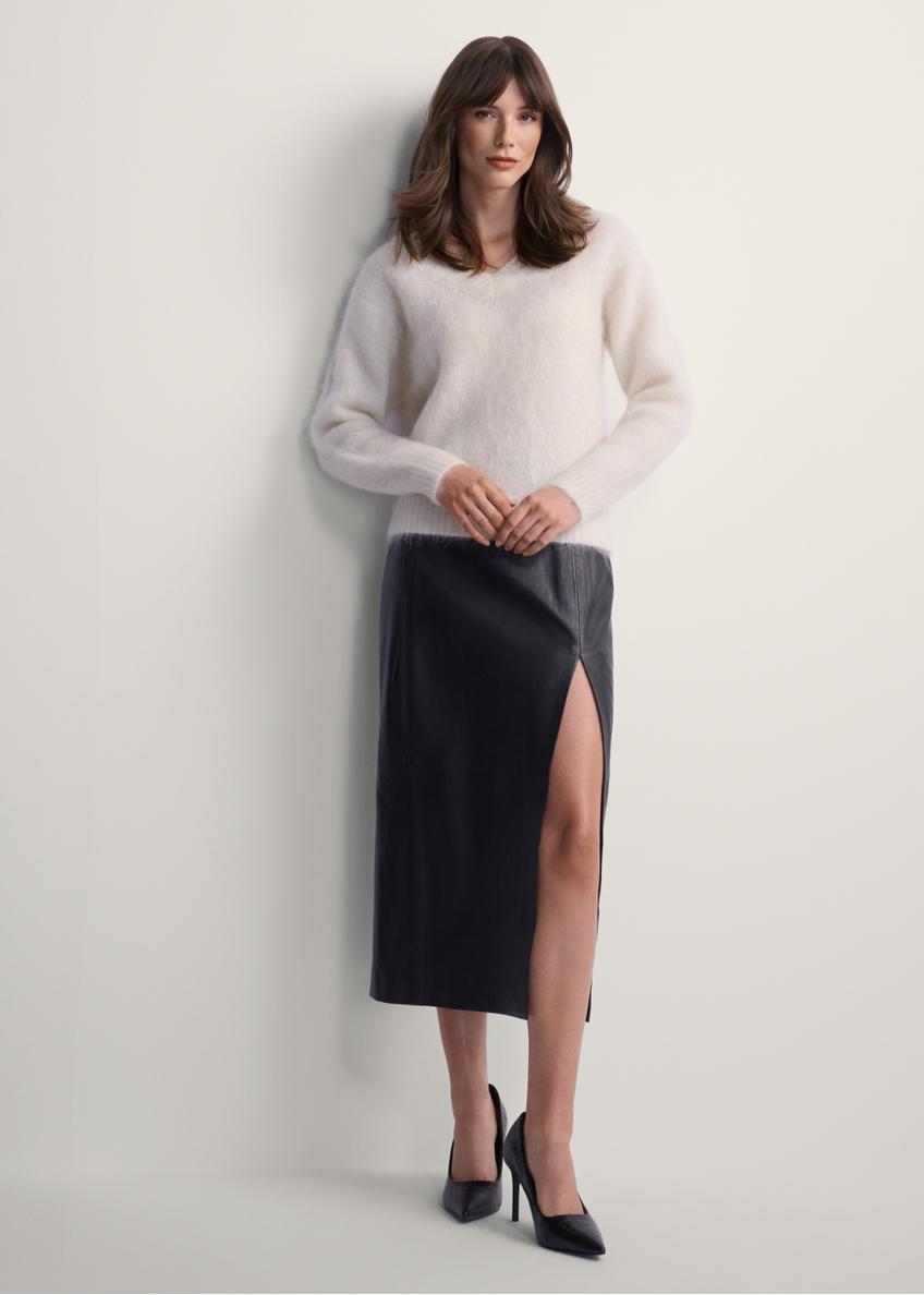 Cream women's mohair sweater SWEDT-0235-12(Z25)