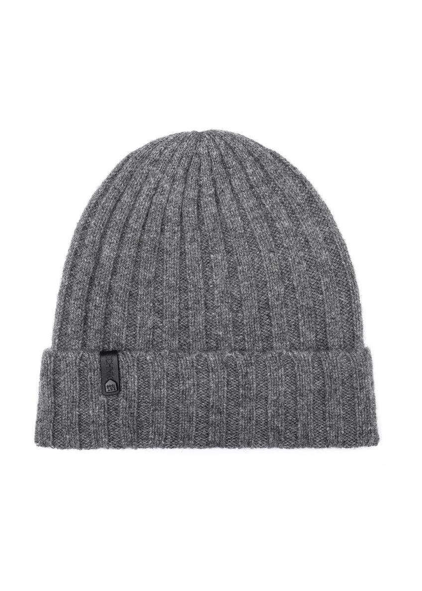 Men's grey winter cap CZAMT-0033-91(Z24)