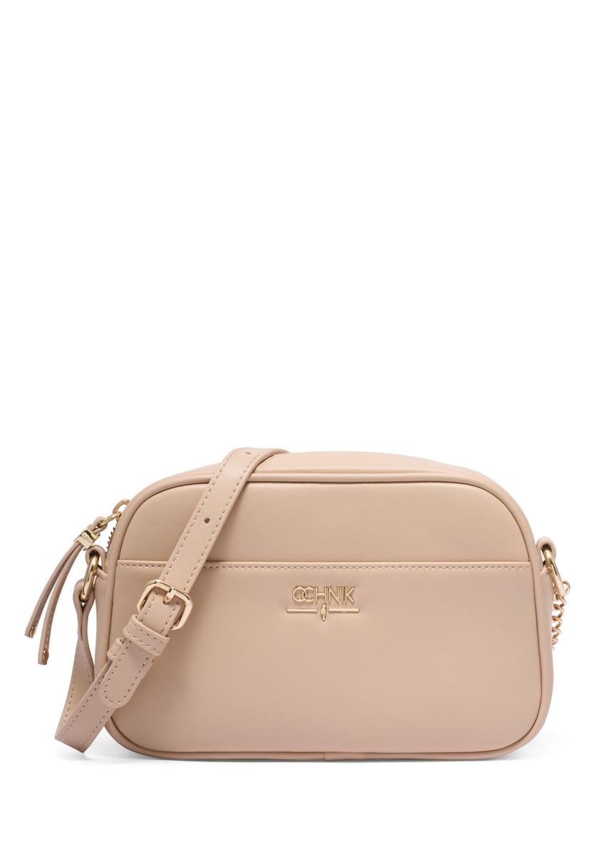 Beige small women's handbag TOREC-1285-1B(Z26) - front product view, on white background.